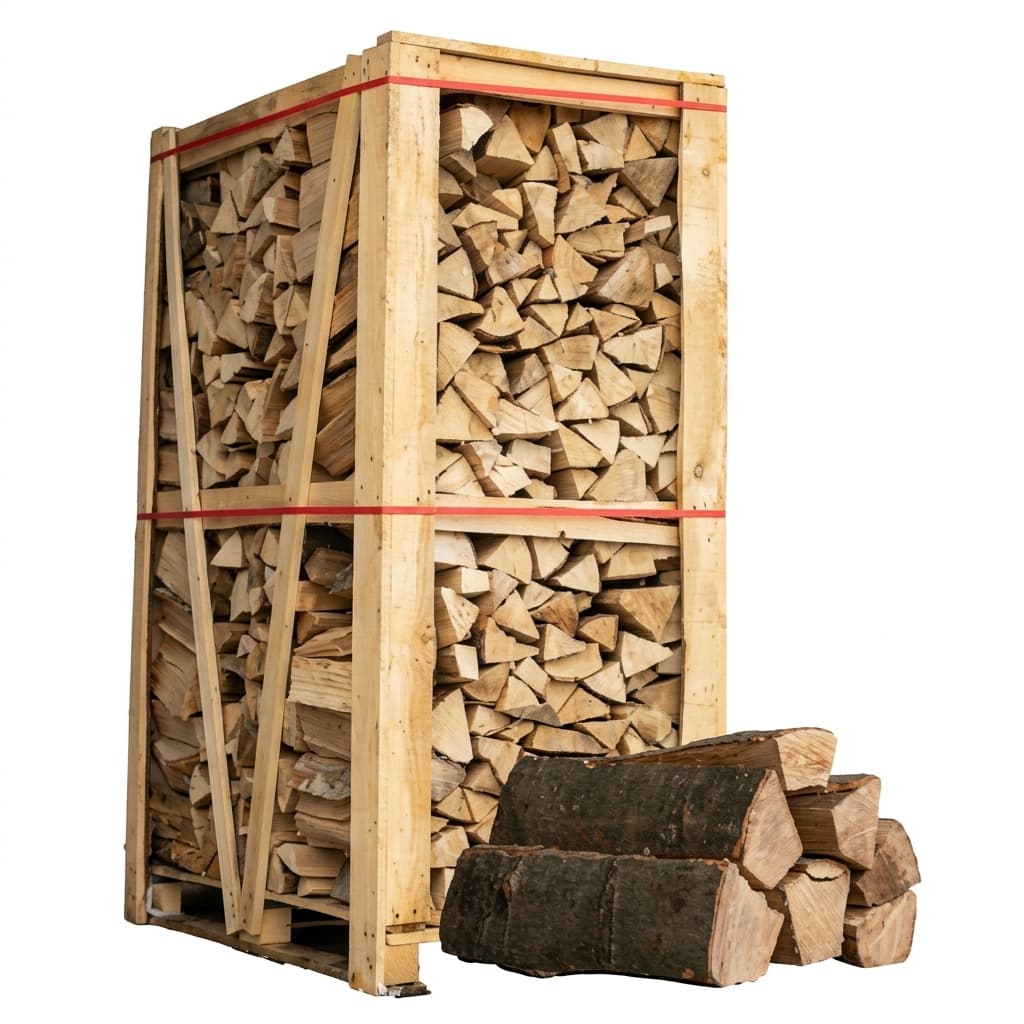 BoisDirect — Chêne-Hêtre 50cm Lot 2 Palettes Grands Foyers