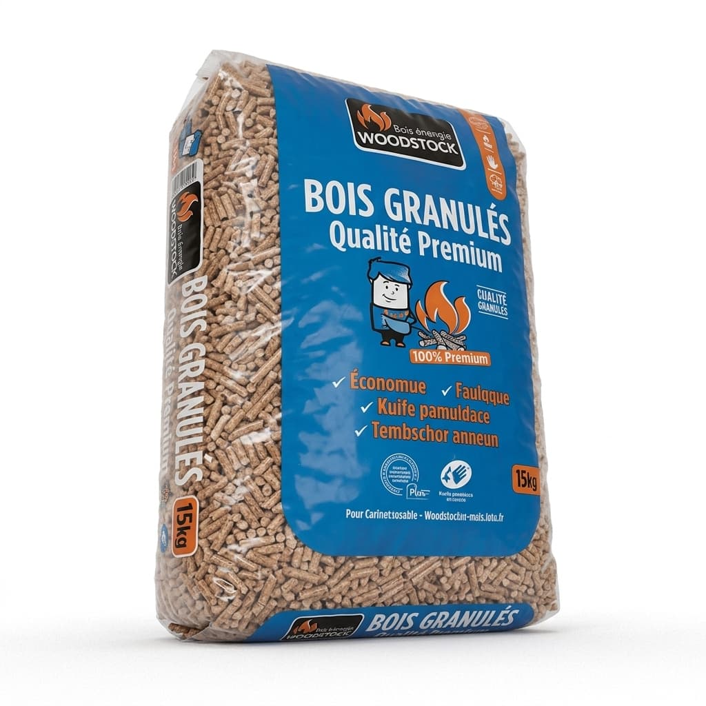 BoisDirect — Granulés Woodstock 78 Sacs Volume Exceptionnel