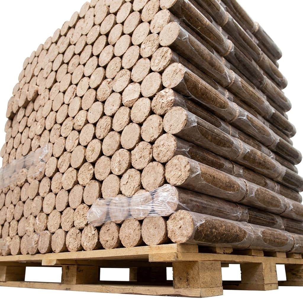 BoisDirect — Bûches Densifiées Feuillus Palette 1 Tonne Premium