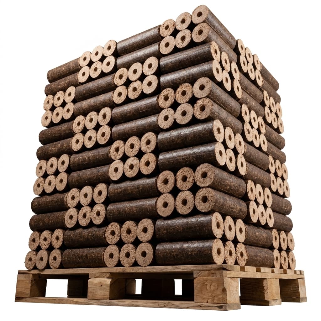 BoisDirect — Bûches Densifiées Mixtes Demi-Palette 480kg Polyvalent